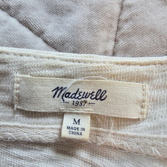 Madewell Box Stitch Slub Top Women's M Cream Boho Western Summer Beach Casual - Picture 5 of 10